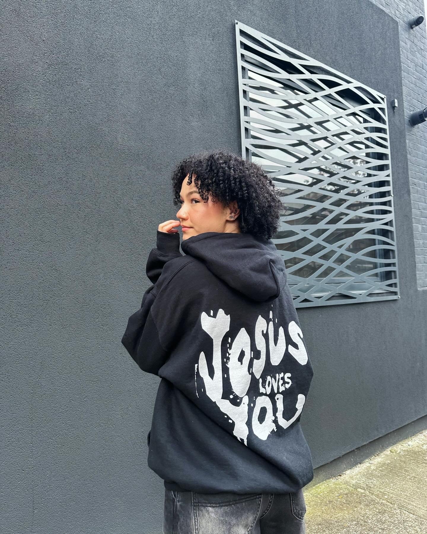 Unisex Jesus Loves You back print Hoodie
