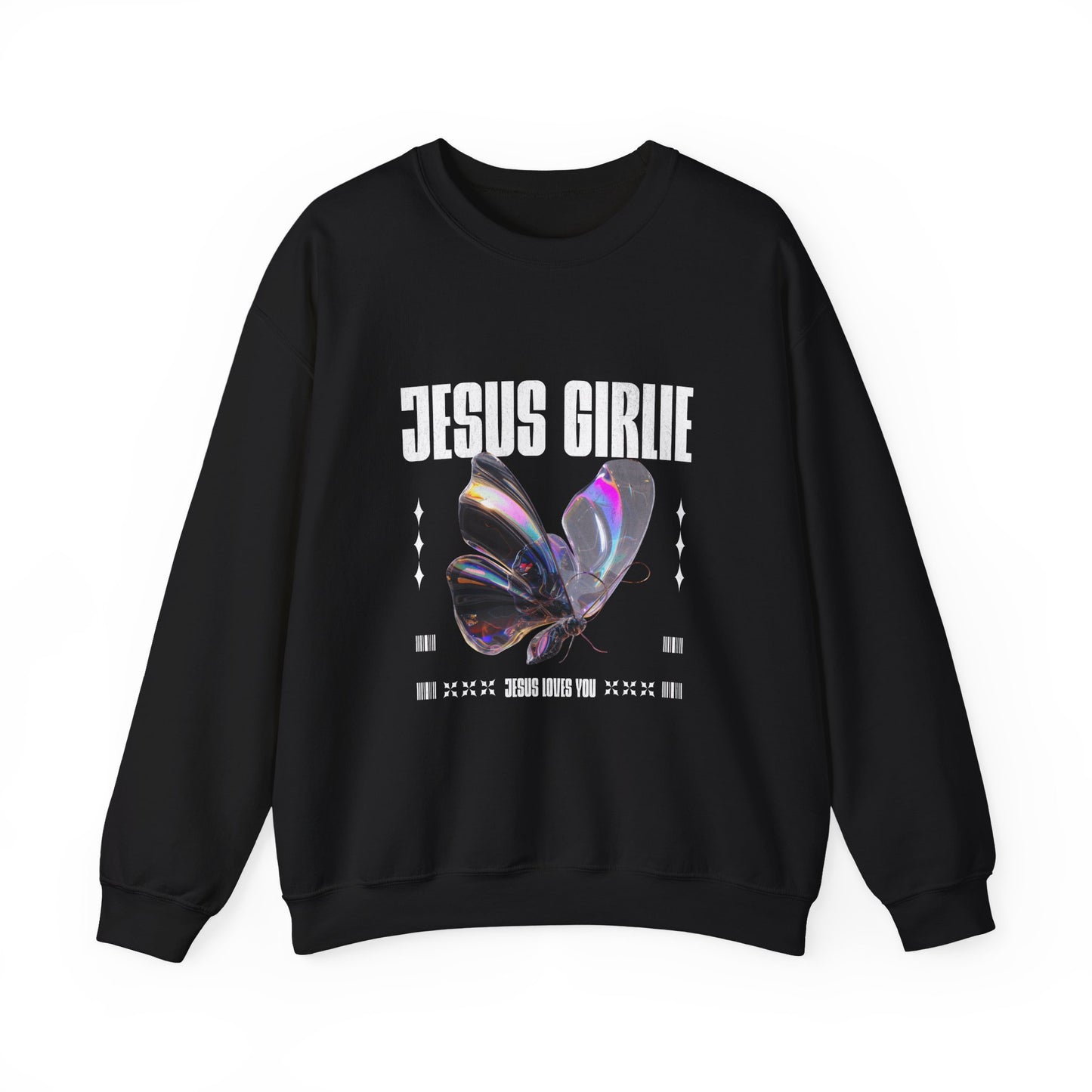 Stylish Jesus Girlie Crewneck Sweatshirt