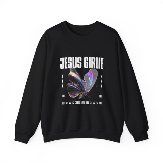 Stylish Jesus Girlie Crewneck Sweatshirt